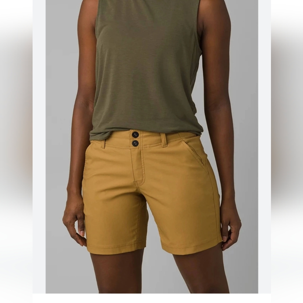 prAna Women's 5" Alana Short Size 14 Tan